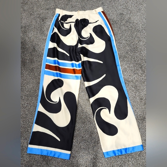 Zara Geometrical Print Wideleg Pants Size L - Picture 2 of 4
